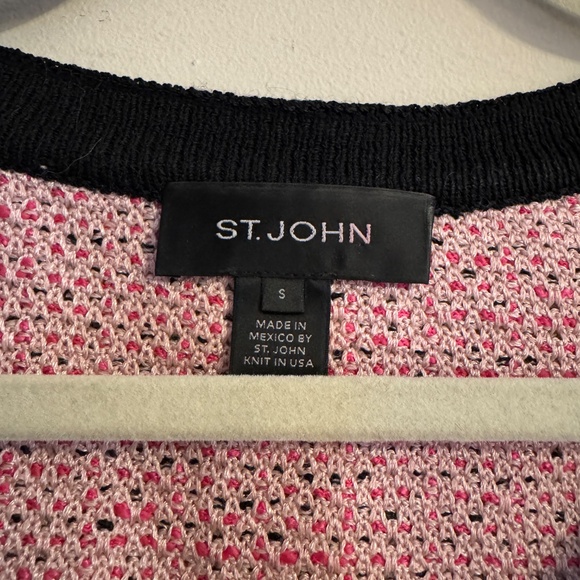 St. John Knit Sleeveless Shell Top – Pink & Black Tweed, Size S - Picture 2 of 11